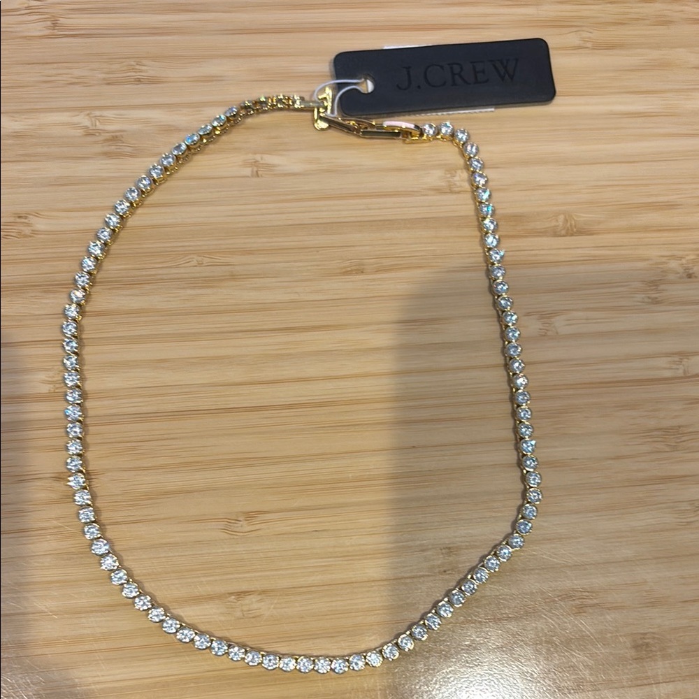 NWT J. Crew Gold Cubic Zirconia Necklace comes with box